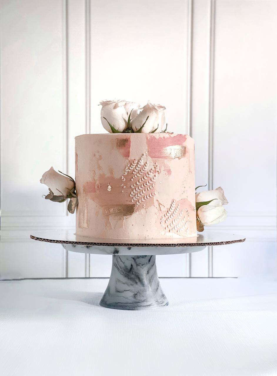 Pastel floral con flores naturales CDMX · The Baking Room