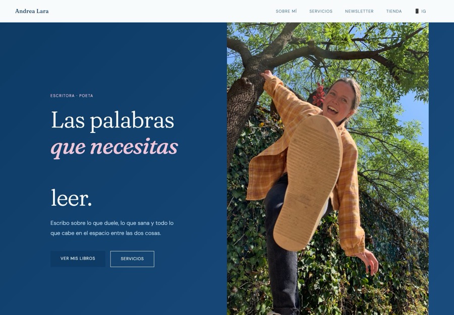 Sitio web de Andrea Escribe