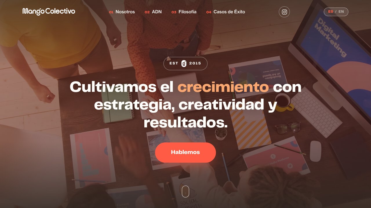 Sitio web de Mango Colectivo