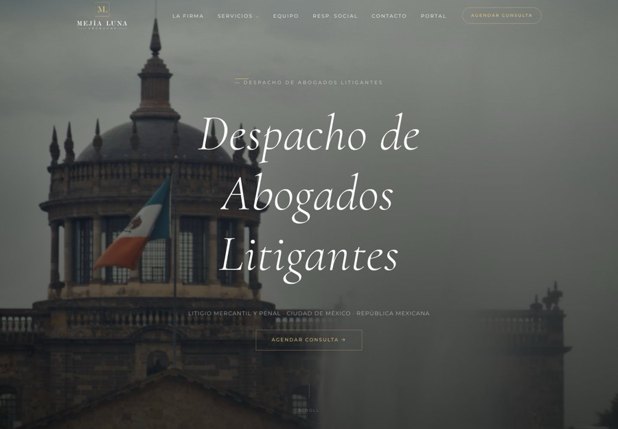 Sitio web de Mejía Luna Abogados