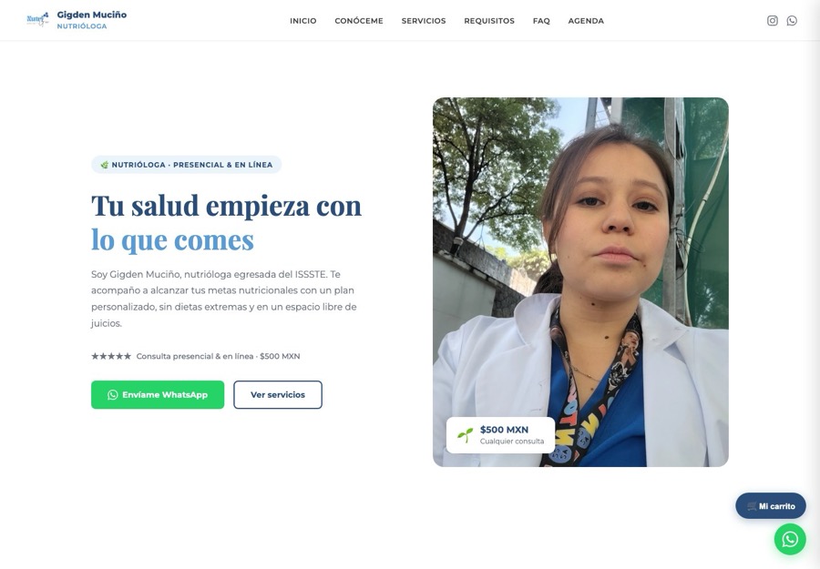 Sitio web de Nutri Gigden