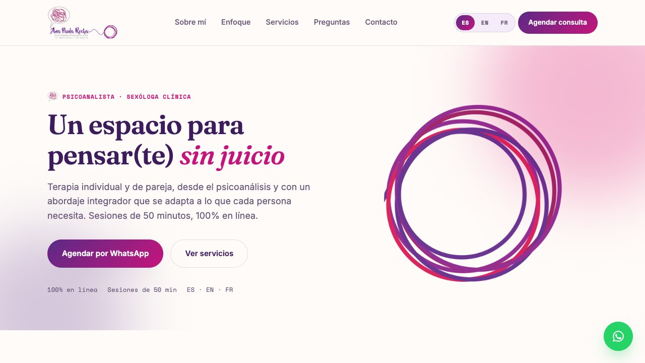 Sitio web de Ana Paula Rocha